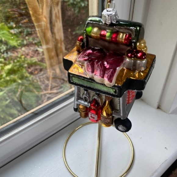 Anthropologie Glass Blown Grill Christmas Tree Ornament - Picture 4 of 4